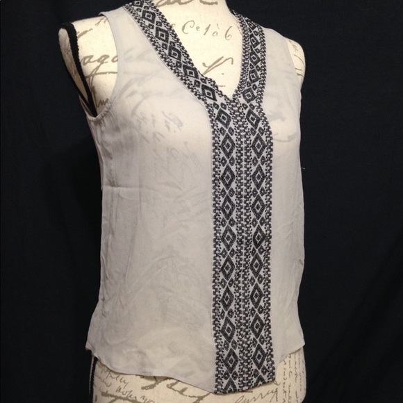 True Religion Tops - TRUE RELIGION SHEER SILK EMBROIDERED TANK TOP XS